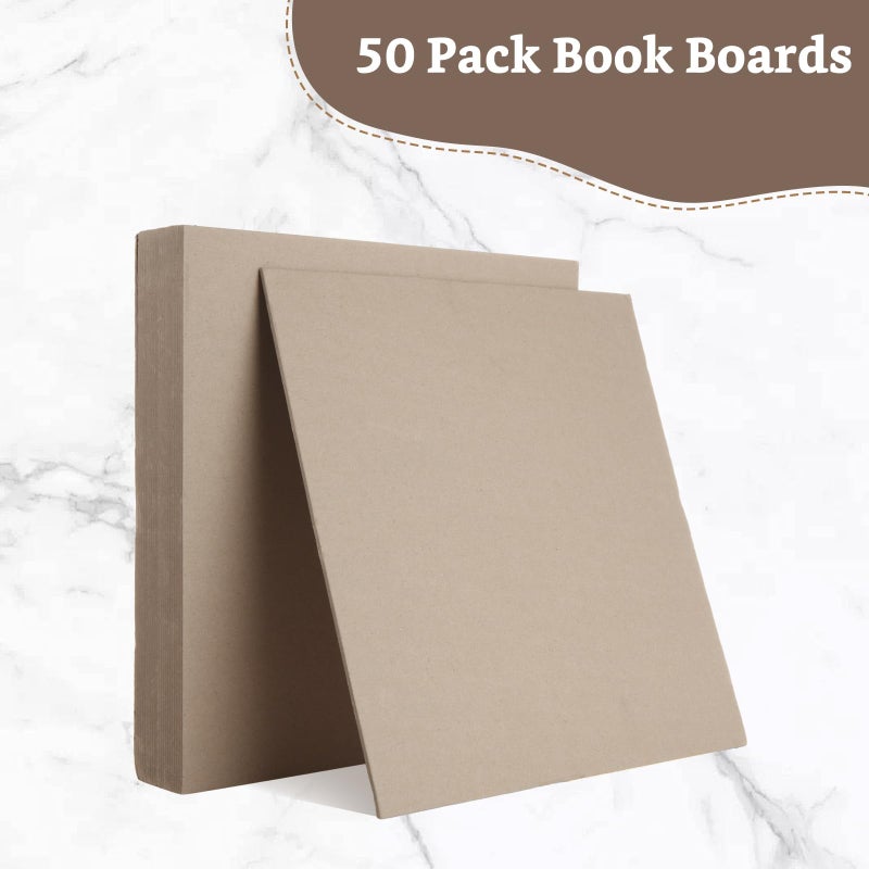 DAJAVE 50 Pack Book Board 12 x12 Inch 80PT Thick Grey Chipboard Sheet 2mm for Bookbinding, Heavy Duty Binders Board Chip Board for DIY Crafts, Book Covers, Boxes - Image 3