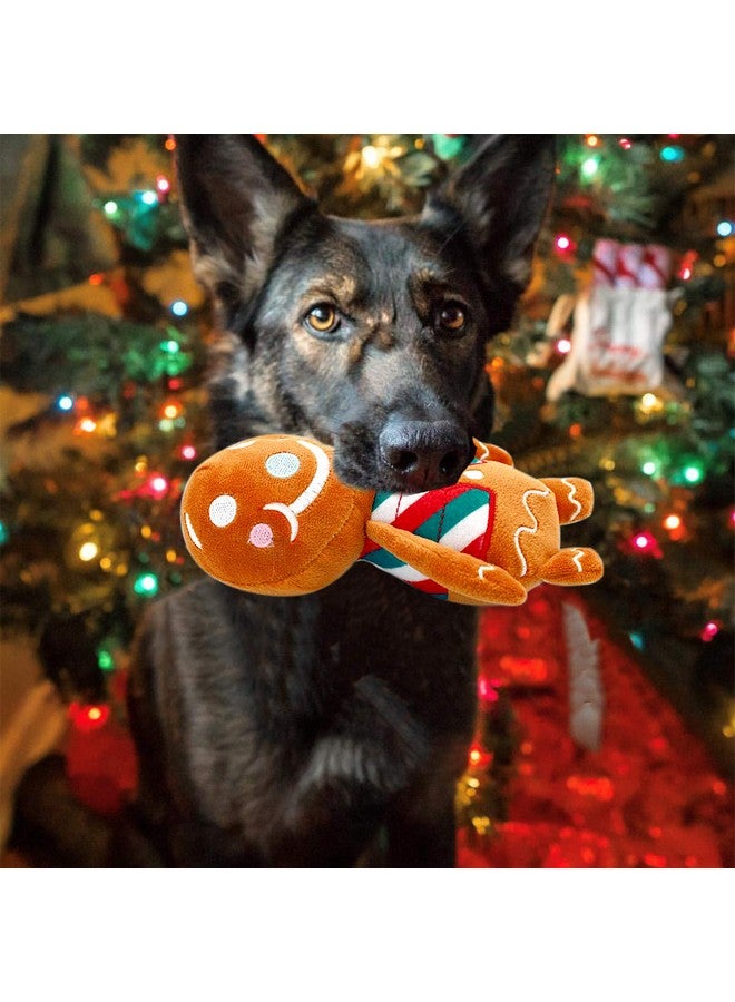VICARKO Christmas Dog Toys, Plush Squeaky Gifts for Large Medium Small Dogs, Durable Chew Toy, Holiday Stocking, Gingerbread Man, Small 7.5 x 4.5” - Image 4