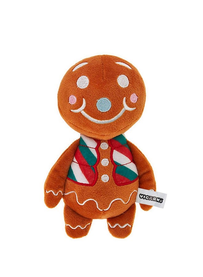 VICARKO Christmas Dog Toys, Plush Squeaky Gifts for Large Medium Small Dogs, Durable Chew Toy, Holiday Stocking, Gingerbread Man, Small 7.5 x 4.5” - Image 1