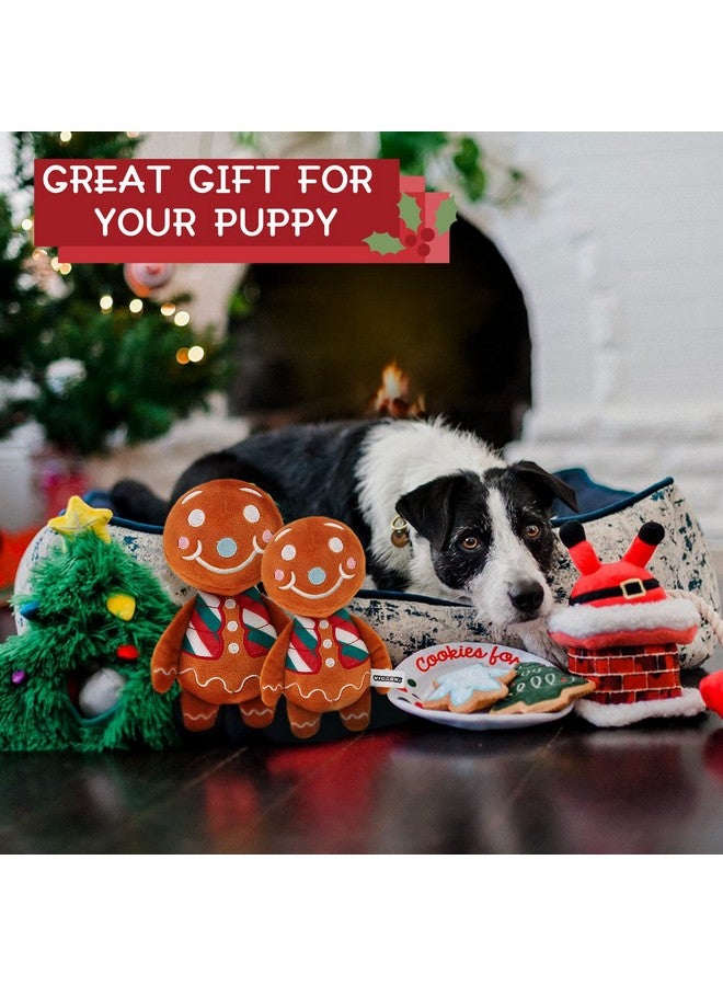 VICARKO Christmas Dog Toys, Plush Squeaky Gifts for Large Medium Small Dogs, Durable Chew Toy, Holiday Stocking, Gingerbread Man, Small 7.5 x 4.5” - Image 3