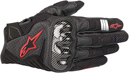 Alpinestars SMX-1 Air V2 Gloves, Short Cuff Fit, Leather and Mesh Construction, CE-Certified, Ergonomic Protection, Summer Riding Glove, 3XL, Black/Red Fluorescent - Image 5