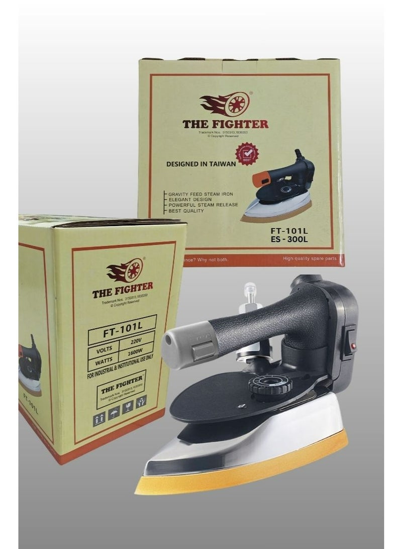 Fighter Gravity-Fed Steam Iron - Hanging Bottle Gravity Feed Steam Iron with Non-Stick Laminate Sole Plate, Demineralizer Cartridge & Silicone Iron Rest | 2.0 Water Tank 1600 Watts - Image 2