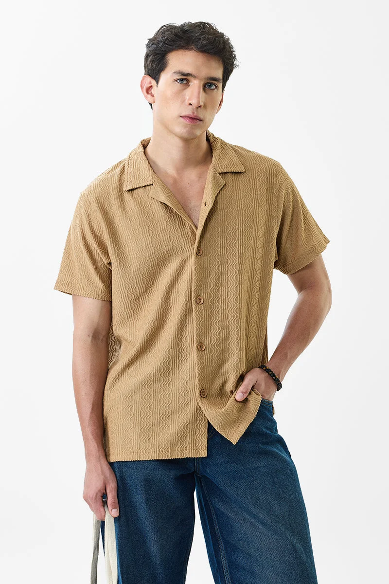 SNITCH Self-design Slim Fit Stretch Shirt