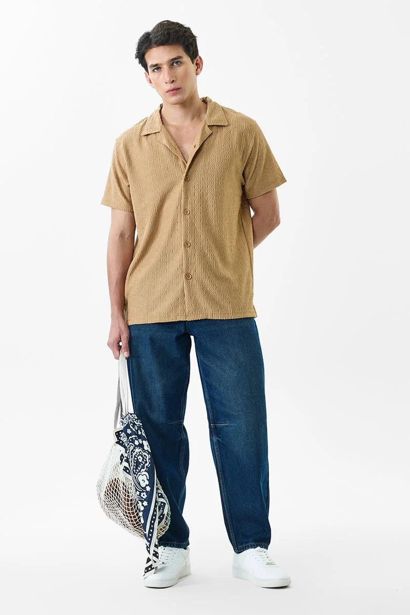 SNITCH Self-design Slim Fit Stretch Shirt