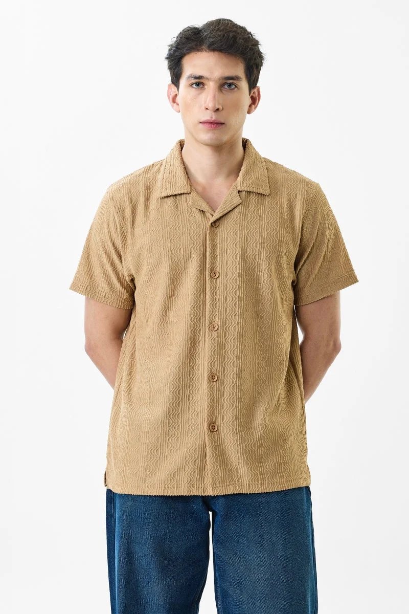 SNITCH Self-design Slim Fit Stretch Shirt