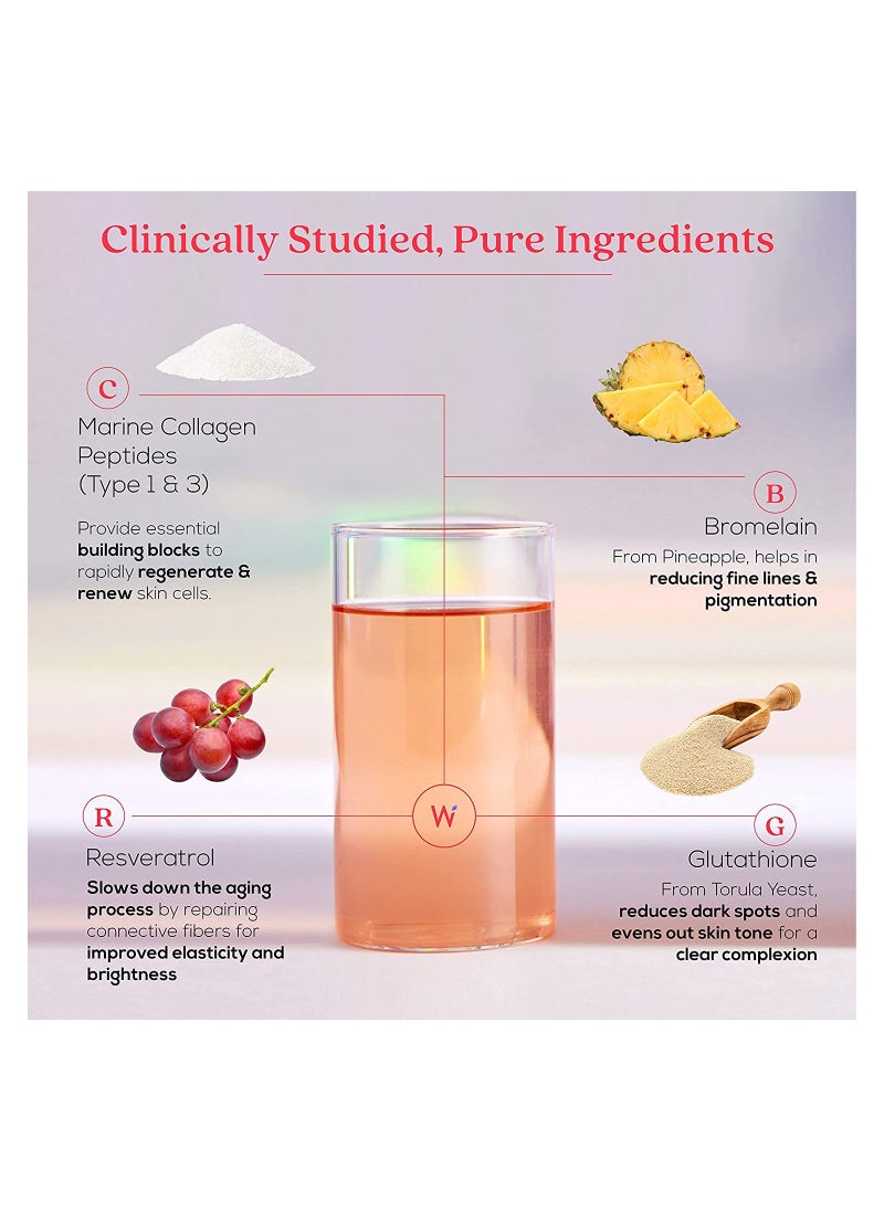 WELLBEING NUTRITION - Glow Collagen Korean Marine Collagen Peptides With Skin Glutathione 250 G - Image 1