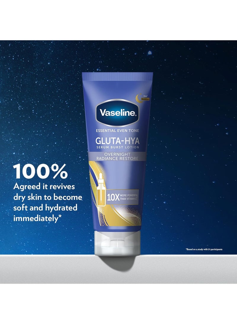 Vaseline Essential Even Tone Body Lotion Overnight Radiance Restore, with GlutaGlow Technology, Hyaluronic Acid and Collagen, 200 ml Pack of 2 - Image 2