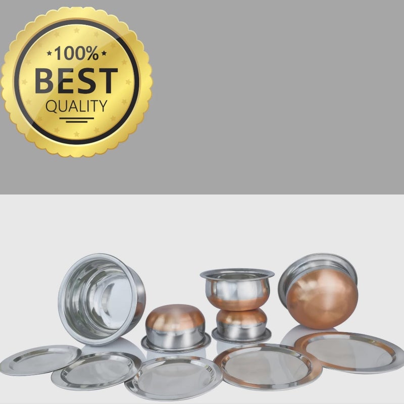 Nirvika Stainless Steel Copper Bottom Handi with Lid Prabhu Chetty/Handi/Set of 5 Pcs Cooking Bowl (Capacity : 0.5 LTR, 0.75 LTR, 1 LTR, 1.5 LTR, 2 LTR) - Image 2