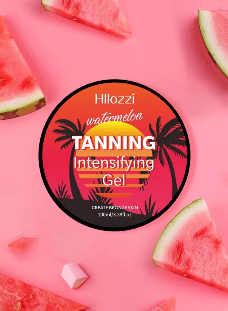 Hllozzi 100ml Watermelon Tanning Intensifying Gel for Men and Women Create Bronze Skin Extreme Intensive Tanning Soft Gel Tanning Lotion Accelerator Tanning Cream Self Tanner Gel for Skin Tanning Sunless Tanner - Image 2