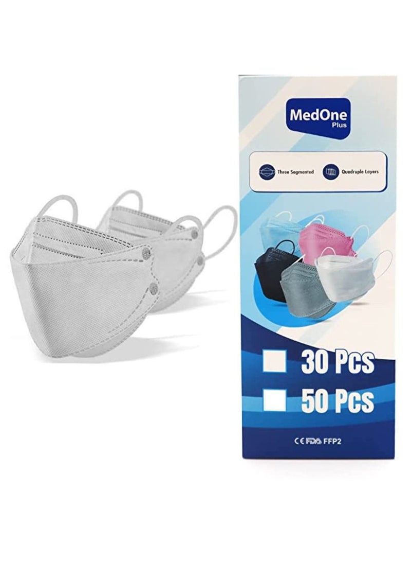 ميد ون عبوة من 50 قطعة من أقنعة الوجه التي يمكن التخلص منها ملفوفة بشكل فردي للبالغين ، وأربع طبقات من أقنعة الوجه الفلترية ، ومزيج من الألوان - Image 5