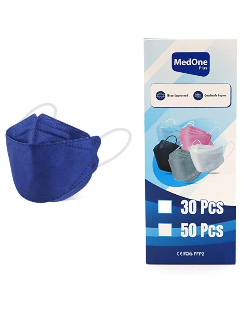 ميد ون عبوة من 50 قطعة من أقنعة الوجه التي يمكن التخلص منها ملفوفة بشكل فردي للبالغين ، وأربع طبقات من أقنعة الوجه الفلترية ، ومزيج من الألوان - Image 4