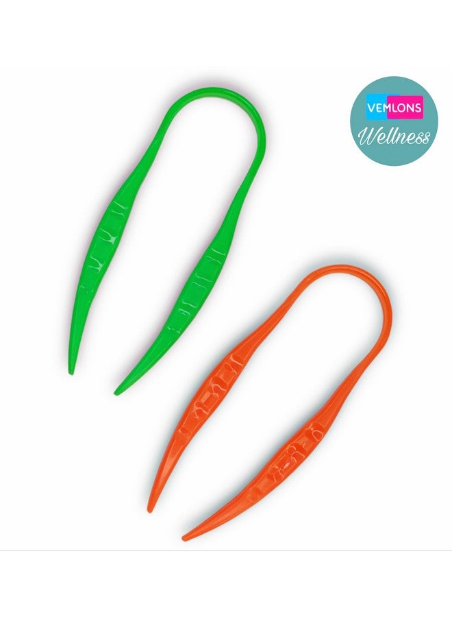 Vemlons Plastic Tongue Cleaner/Tongue Scraper(Pack of 2 multi color FREE 2 TOOTH PICK THIS PACK/WOODEN TOOTH PICK Tongue Scraper/Tongue Cleaner. - Image 2