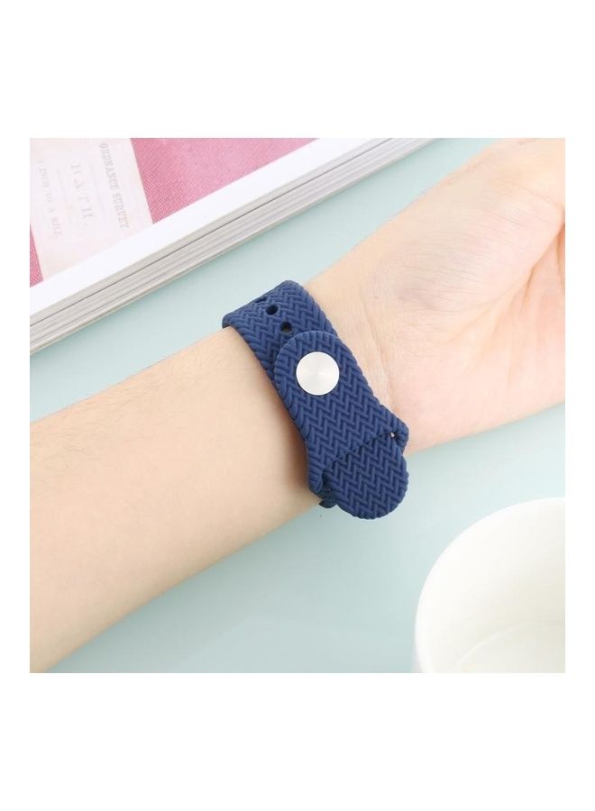 NIBEMINENT Woven Pattern Snap Watchband For Apple Watch Series 7 41mm/6 & SE 5 4 40mm/3 2 1 38mm Blue - Image 5