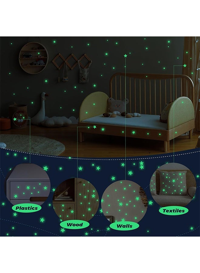 واي جيه ملصقات نجوم تتوهج في الظلام للسقف، 514 قطعة من ملصقات النجوم الثلاثية الأبعاد المضيئة للجدران والسقف، ملصقات لاصقة مضيئة للقيام بها بنفسك - Image 4