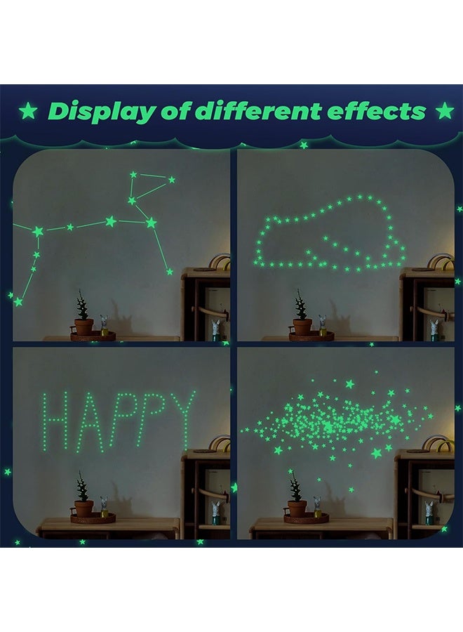 واي جيه ملصقات نجوم تتوهج في الظلام للسقف، 514 قطعة من ملصقات النجوم الثلاثية الأبعاد المضيئة للجدران والسقف، ملصقات لاصقة مضيئة للقيام بها بنفسك - Image 5