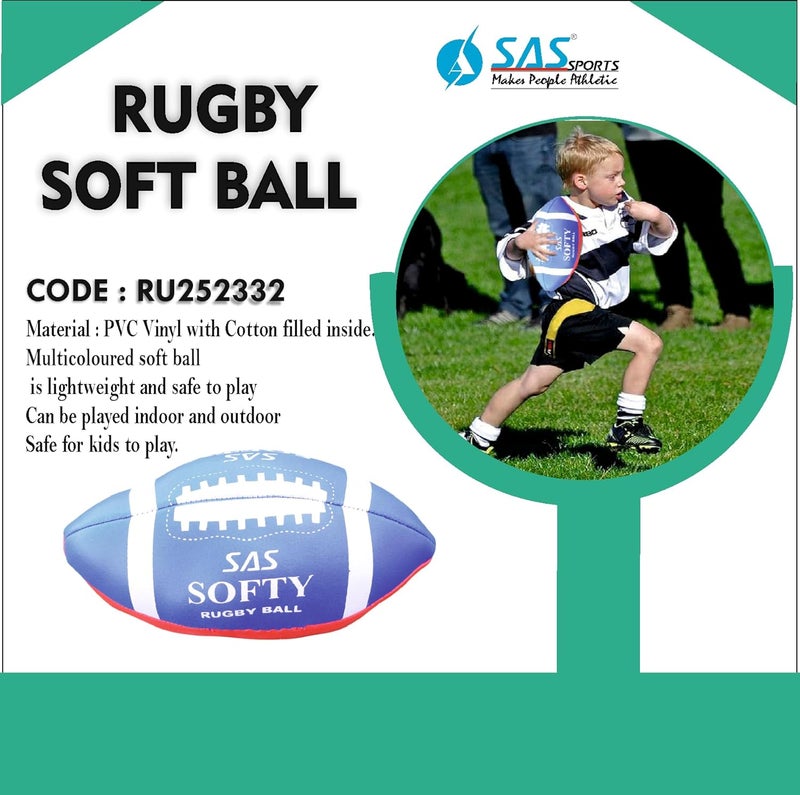 SAS SPORTS Rugby Ball Soft Football Rugby - Image 3