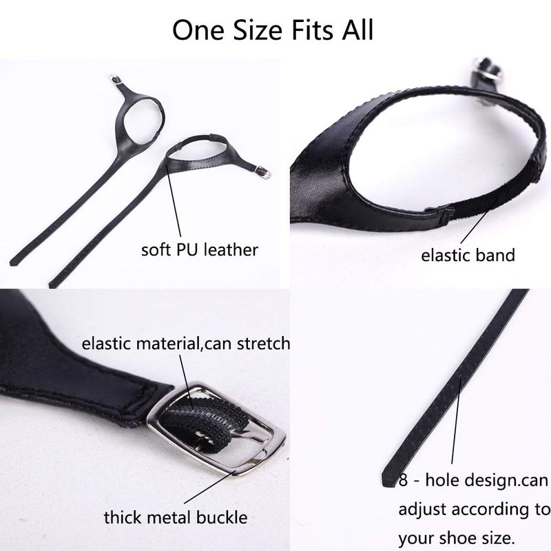 Yichain Women's Detachable Anti-Slip Shoe Ankle Straps Belt Laces Bands for High Heels Shoes Pumps,One Size Fits All (Black PU leather) - Image 5