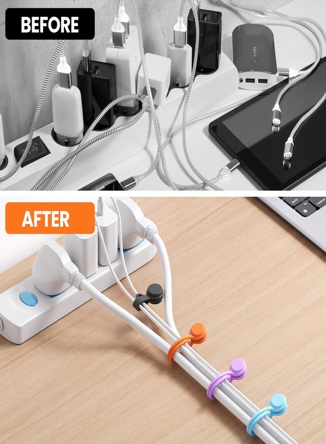 tounee Reusable Silicone Magnetic Cable Ties - 2 Sizes Combo (4pcs 2.56'' + 10pcs 7.16'') - Multi-Purpose for Cable Bundling, Organizing, Bookmarks & Fridge Magnets - Assorted Colors, 14-Pack - Image 3