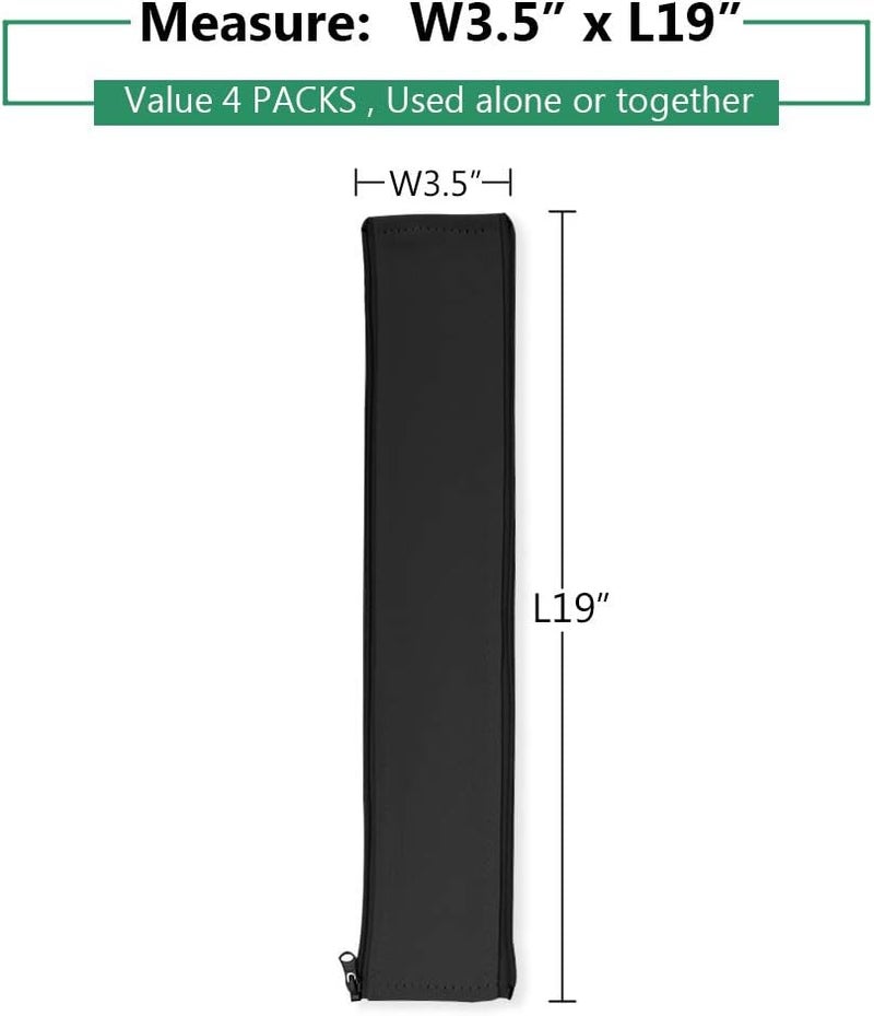 StangH Cable Management Sleeves for Wires - Cord Management System Wrap Cover Organizer with Zipper, 19" Wire Hider Protector for TV/PC Computer/Office/Home Entertainment, Black, 4Pcs - Image 2