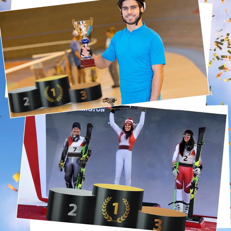 Threehoney 6.3 Feet Winners Podium Stand-in Cardboard Cutout Stand-up Life Size Rewards Sports Competition Theme Party Decoration Backdrop Photo Props First Second Third Place Stand up Cutout - Image 3