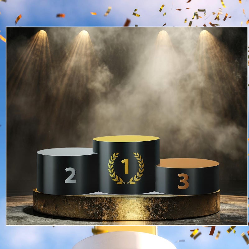 Threehoney 6.3 Feet Winners Podium Stand-in Cardboard Cutout Stand-up Life Size Rewards Sports Competition Theme Party Decoration Backdrop Photo Props First Second Third Place Stand up Cutout - Image 4