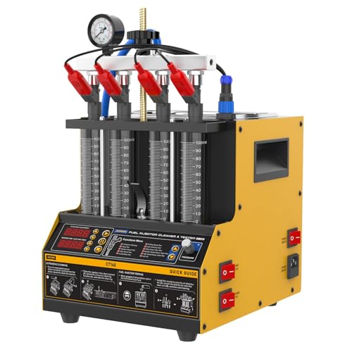 LUTIFIX Fuel Injector Cleaner Tester, 4 Cylinder & 2L Ultrasonic Injector Cleaner and Tester Machine with Cleaning Fluid Heating, 5 Adapters, 9 Testing Functions for Automotive & Motorcycle, 110V/220V, CT160 - Image 1