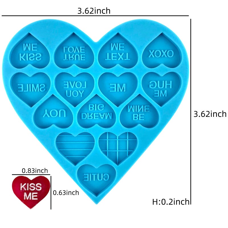 EDUEE Heart Resin Molds 5pcs Valentine's Heart Silicone Resin Molds for Keychain, Epoxy Resin Casting, Jewelry Making, Valentine Cake Decoration, Cupcake Topper - Image 2