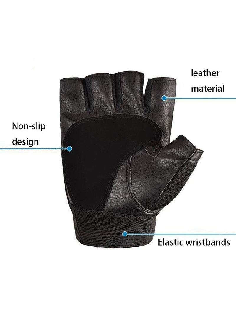 SPORT 2-Piece Half-Finger Protective Cycling Gloves，High-quality non-slip design，Leather wrap with strong plastic anti-collision protection，For Motorcycle Racing and Outdoor sports. - Image 3
