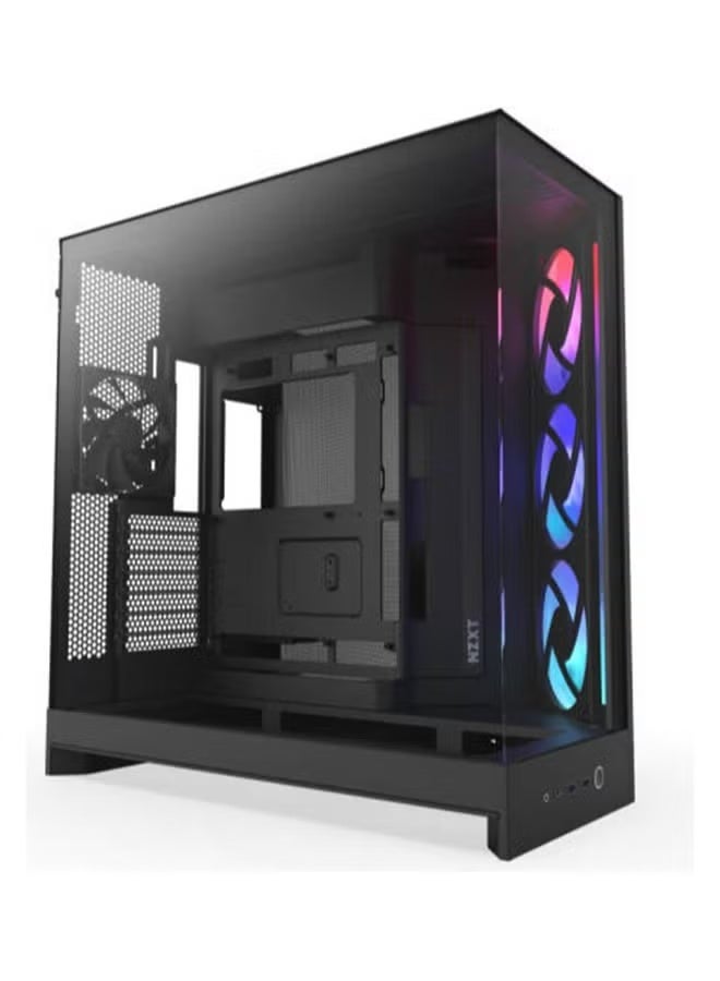NZXT H9 Flow RGB Dual-Chamber ATX Mid-Tower Case, Panoramic Tempered Glass, High-Airflow Design, Supports Dual 360mm Radiators, Up to 10 Fans, E-ATX Compatible, Black - Image 1