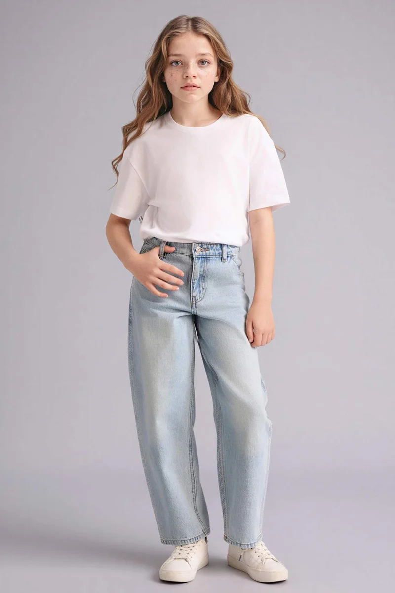 ديفاكتو Girl Baggy Fit Wide Leg Jeans