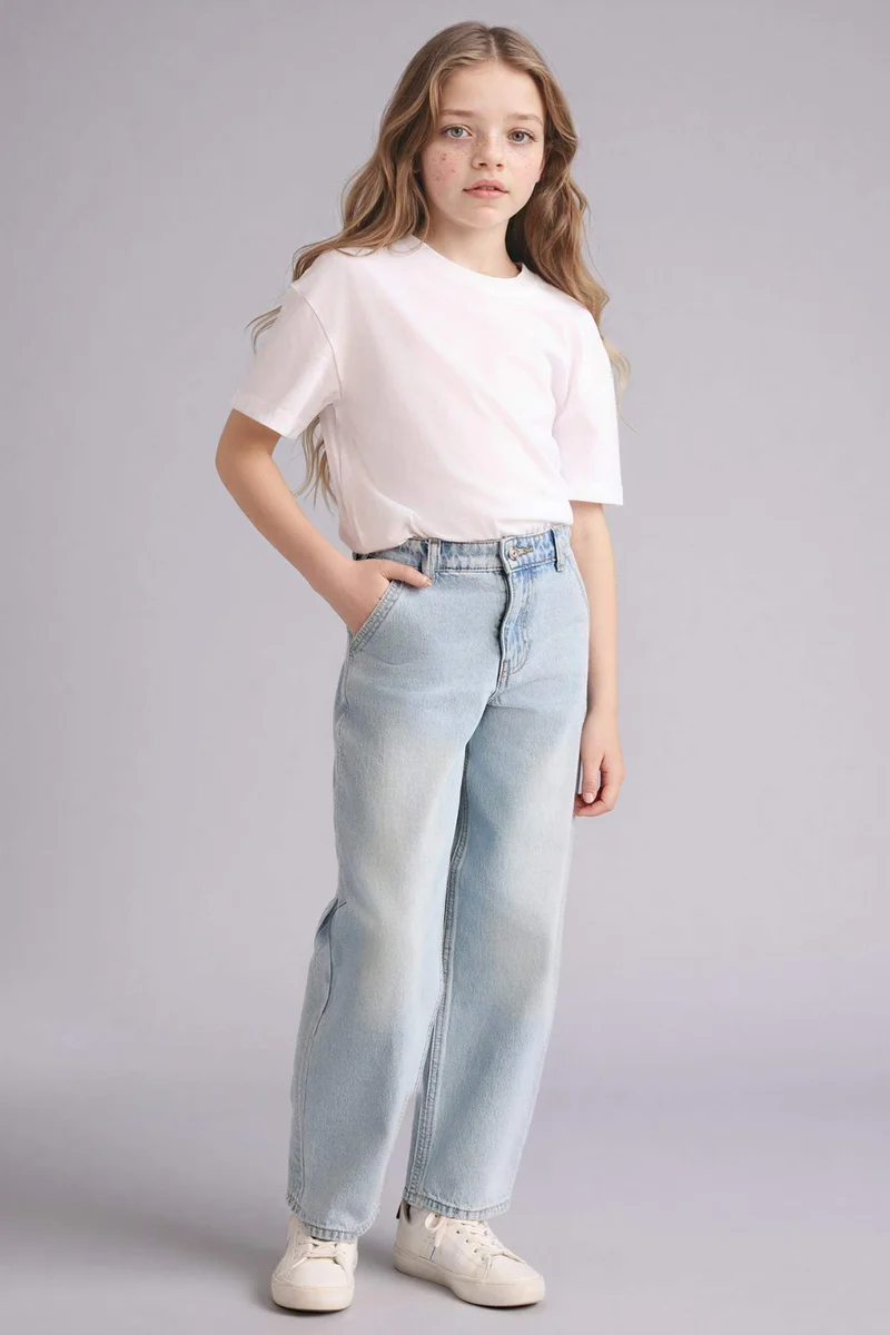 ديفاكتو Girl Baggy Fit Wide Leg Jeans