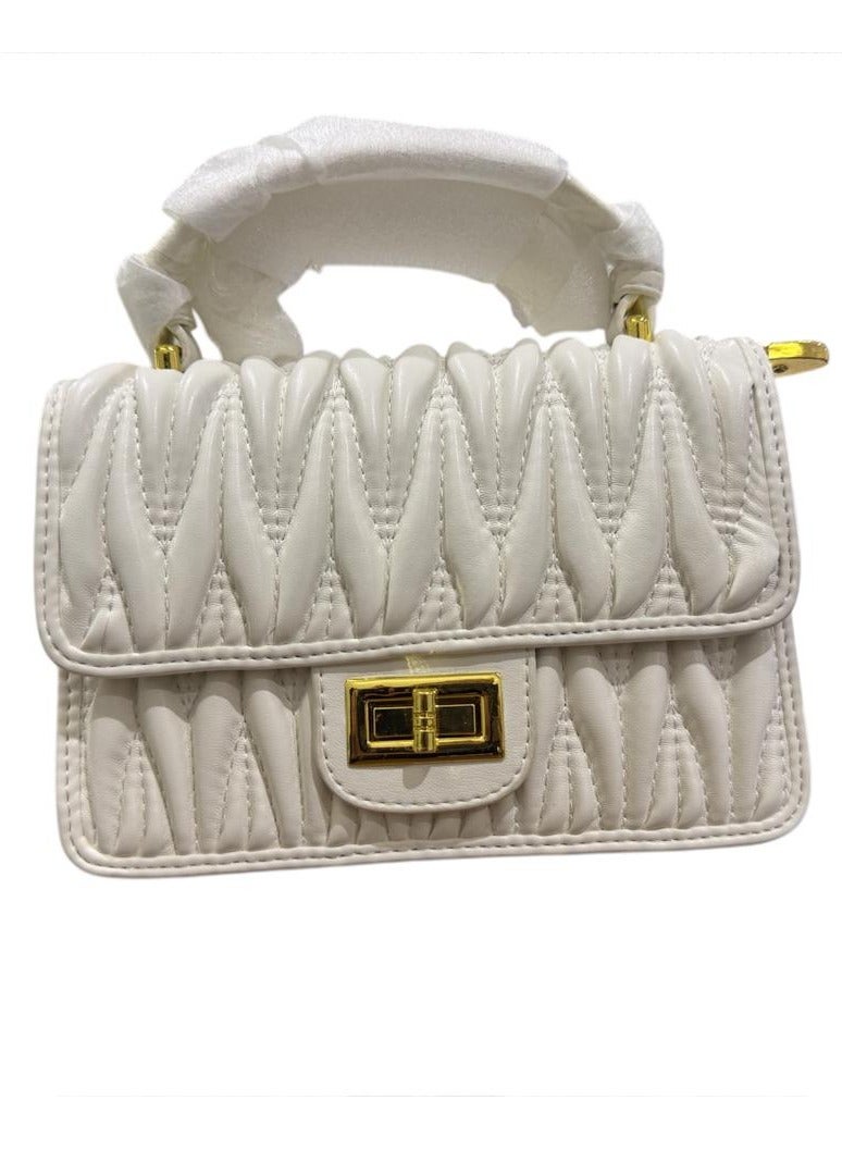 Undefined White Crossbody Bag With Detachable Strap