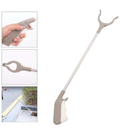 IMUU Grabber Reacher Long Handy Tools, Trash Picker Litter Picker, Stainless Steel Trash Foldable Garbage Pick Up Tool, Grabber Gripper Reaching Cleaning Tool for Garden, Picnic (Grey) - Image 5