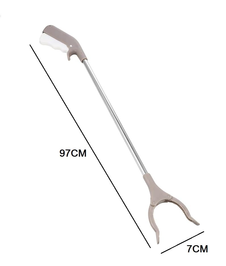 IMUU Grabber Reacher Long Handy Tools, Trash Picker Litter Picker, Stainless Steel Trash Foldable Garbage Pick Up Tool, Grabber Gripper Reaching Cleaning Tool for Garden, Picnic (Grey) - Image 2