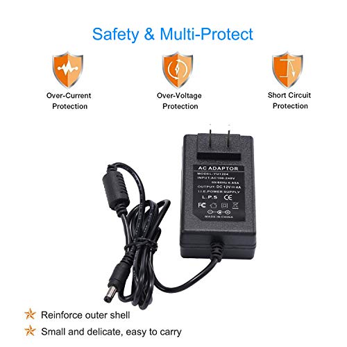 COOLM 12V 4A Power Supply - COOLM AC 100-240V 50/60Hz to DC 12 Volt 4 amp 4Amp 48W Power Converter Charger 12V4A + 5.5x2.1mm DC Female Jack Socket for 12V LED Strip Lights CCTV Camera - Image 4