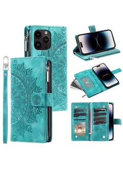 For Xiaomi Redmi 13 4G Multi-Card Totem Zipper Leather Phone Case(Green)