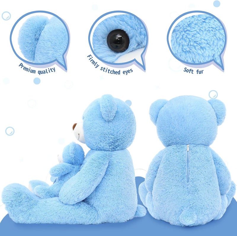 MorisMos Giant Teddy Large Teddy Bear with Baby 100cm Cuddly Toy Stuffed Animal Plush Bear - Image 4