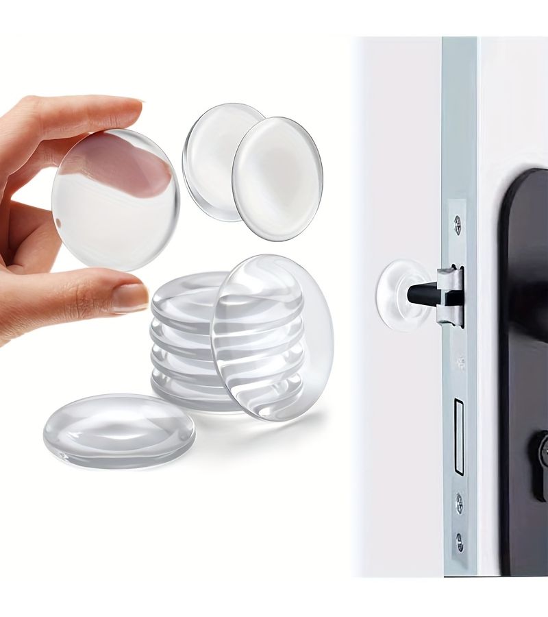 Self Adhesive Transparent Door Handles Wall Protectors Noise Reducing Bumper Pads - Image 5