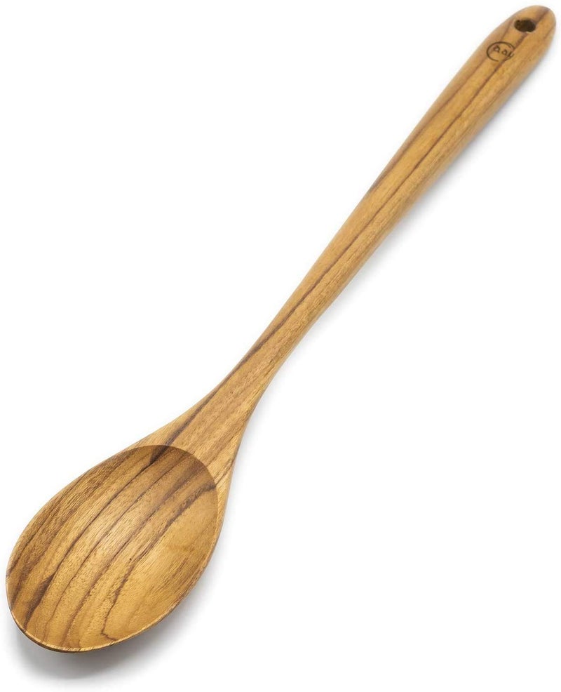 FAAY 135 Teak Cooking Spoon Wooden Spoon Mixing Spoon Handcraft from Teak Healthy and High Moist Resistance for Non Stick Cookware