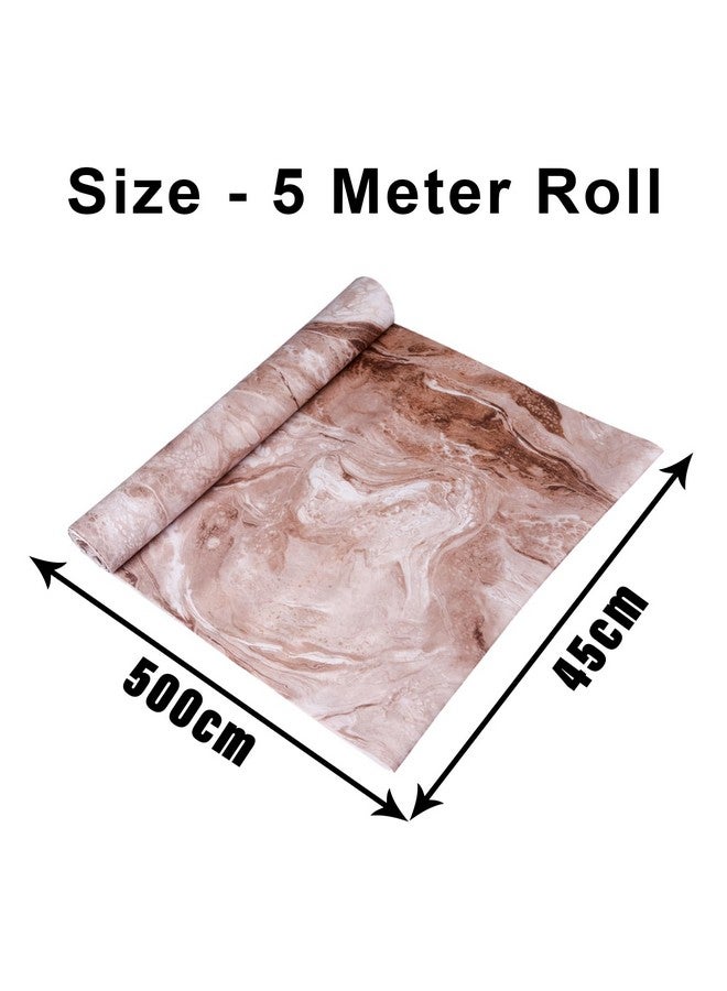 Kuber Industries Kuber Industries Polyvinyl Chloride Floral Shelf Liner|Kitchen Cabinet Shelf Protector|Kitchen Liners For Cabinets And Drawers|Drawer Liner Mat|Marble Shelf Liner Cabinet Mat|5 Mtr|Pack Of 2|Brown  - Image 3