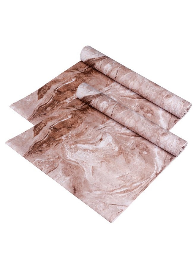 Kuber Industries Kuber Industries Polyvinyl Chloride Floral Shelf Liner|Kitchen Cabinet Shelf Protector|Kitchen Liners For Cabinets And Drawers|Drawer Liner Mat|Marble Shelf Liner Cabinet Mat|5 Mtr|Pack Of 2|Brown  - Image 1