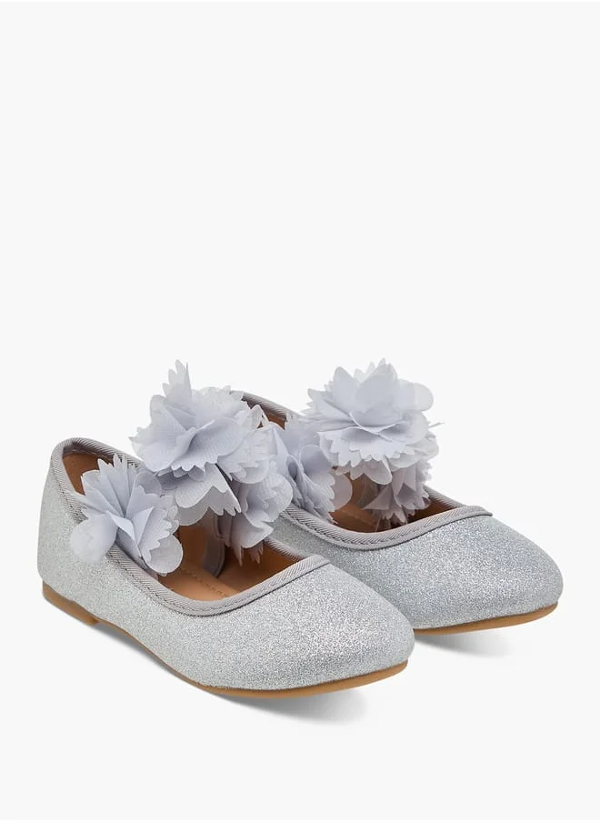 Flora Bella By Shoexpress Girls Embellished Ballerina Shoes With Elasticated Strap