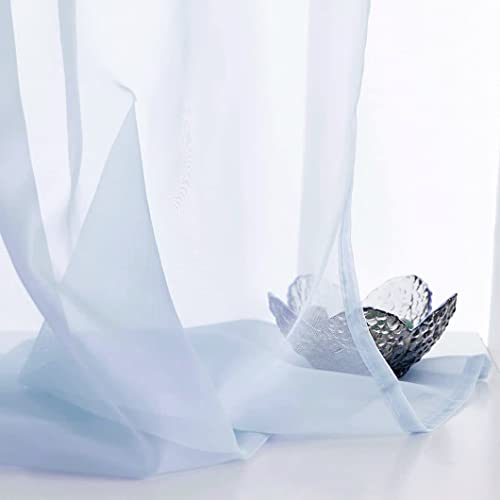 TOAVA DECO Baby Blue Sheer Curtains 84 Inches Long for Bedroom Rod Pocket Sheer Voile Curtains Panels Light Filtering Blue Sheer Drapes for Windows/Living Room/Boys/Kids Room 52x84 2 Panels - Image 4