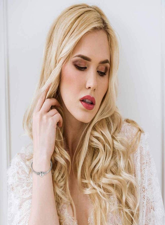 VQYSKO Silver Heart Initials Bracelet-A-Z Stainless Steel Engraved Charm Bracelet, Woman Jewelry Birthday Festival Gift (Silver Z) - Image 3