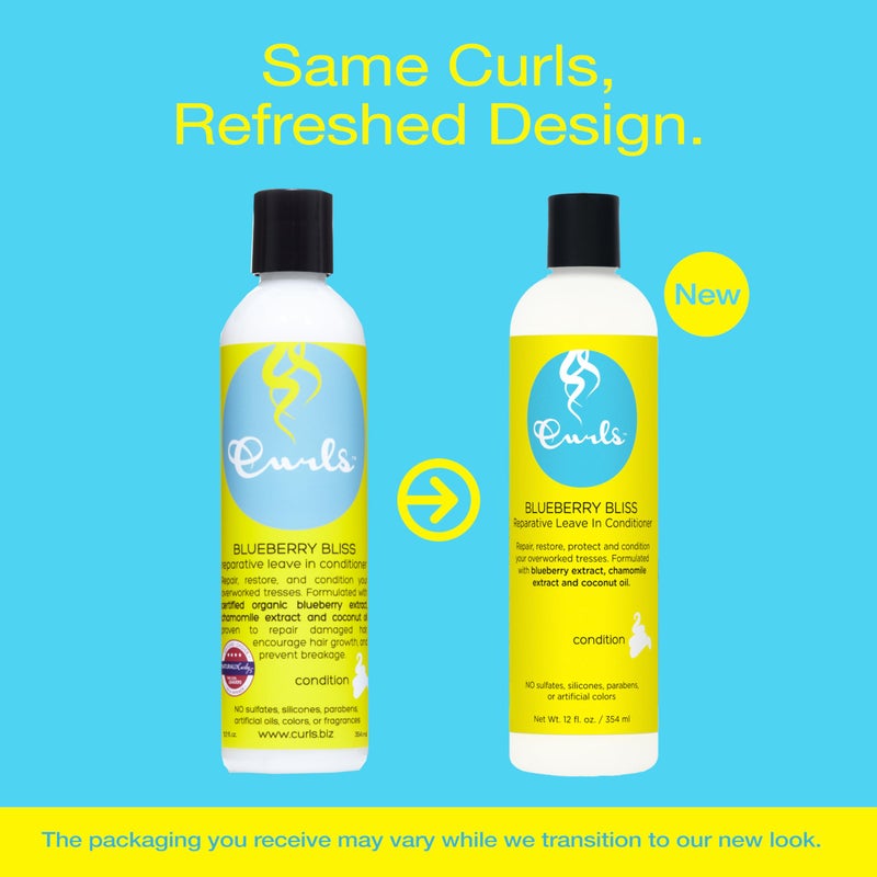 Curls Blueberry Bliss Reparative Leave In Conditioner - 8 oz, Helps Repair Damage and Prevent Breakage, Conditioner for Curly Hair, Wavy, and Coily Hair Types - Image 2