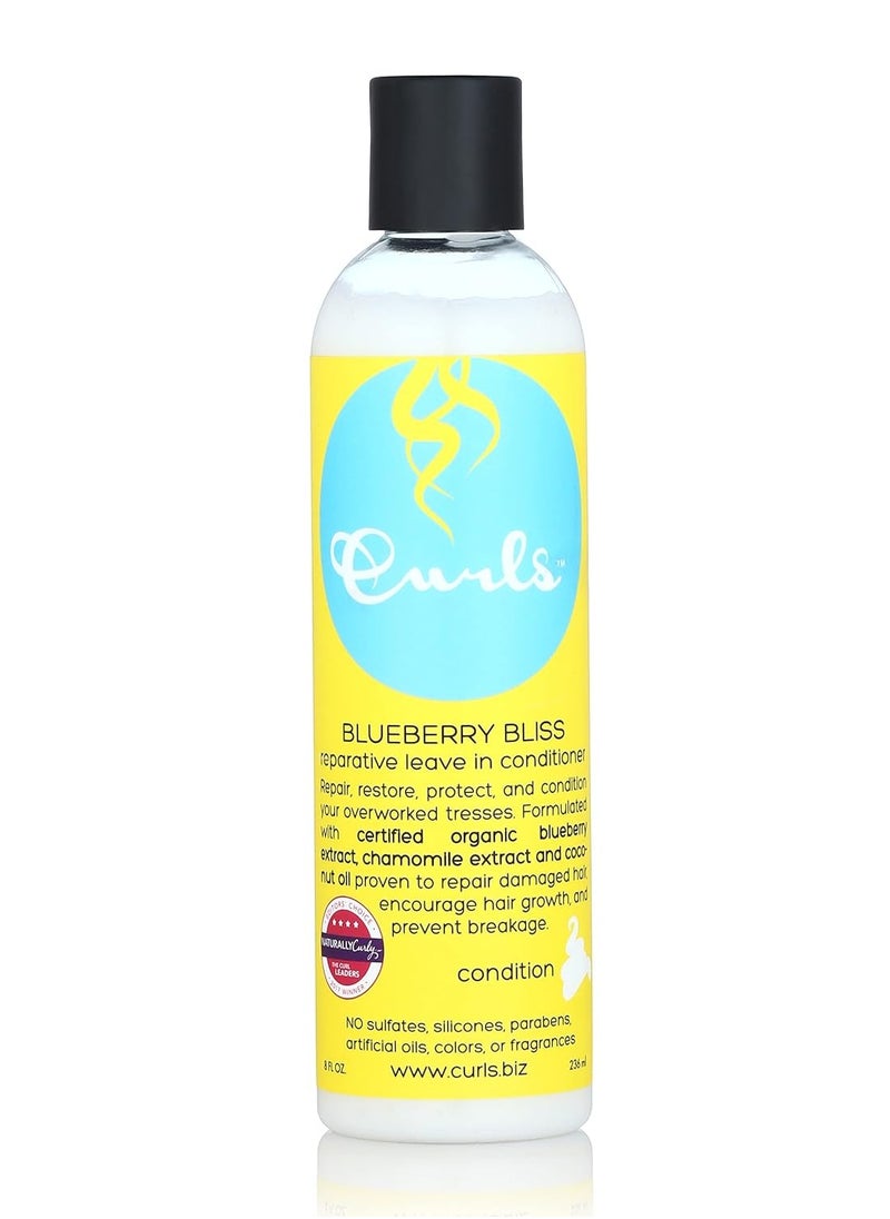 Curls Curls Blueberry Bliss Reparative Leave In Conditioner - 8 oz, Helps Repair Damage and Prevent Breakage, Conditioner for Curly Hair, Wavy, and Coily Hair Types  - Image 1