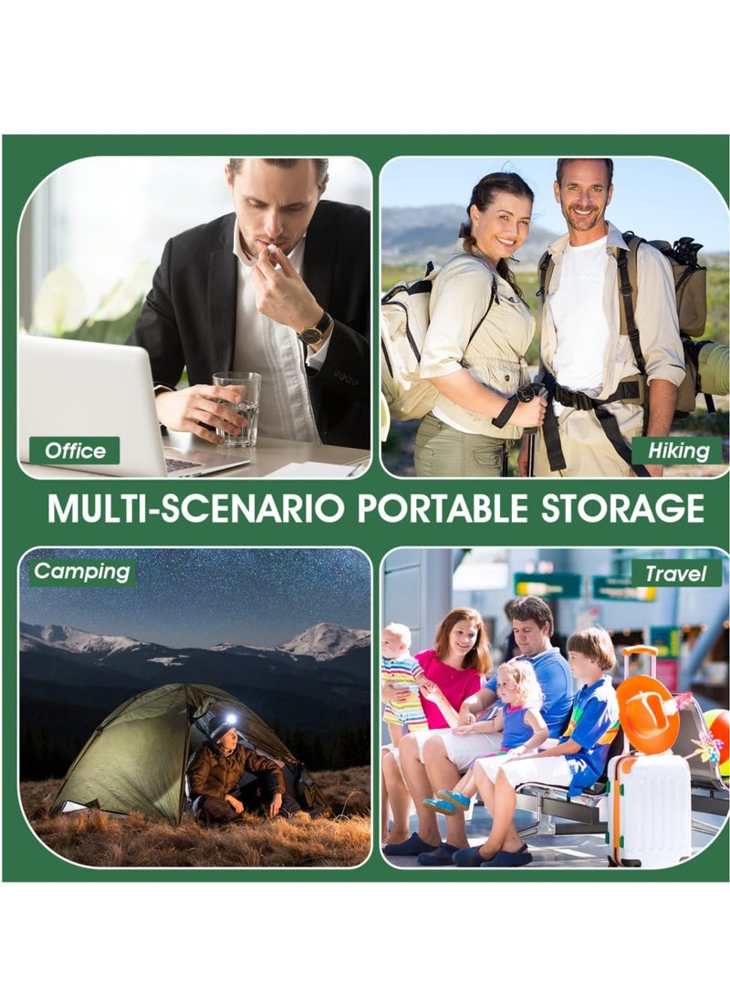 SOLARAE Portable Daily Pill Case, 4 Pcs Travel Pill Organizer with Sealing Ring Waterproof Pocket Pill Case for Outdoor Camping Travel Medicine Vitamin Holder EDC Container - Image 5