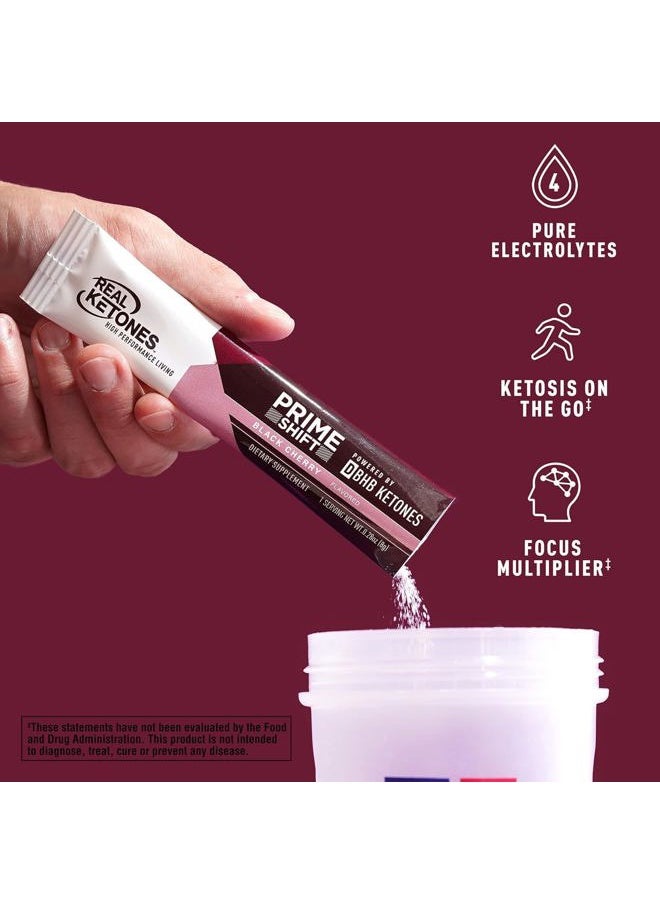 Real Ketones - BHB Exogenous Ketones Drink Mix Packets Keto Electrolytes Powder Packets No Sugar with 4 Main Fasting Electrolytes Plus Hydrating Patented Keto BHB - 30 Count Black Cherry - Image 1