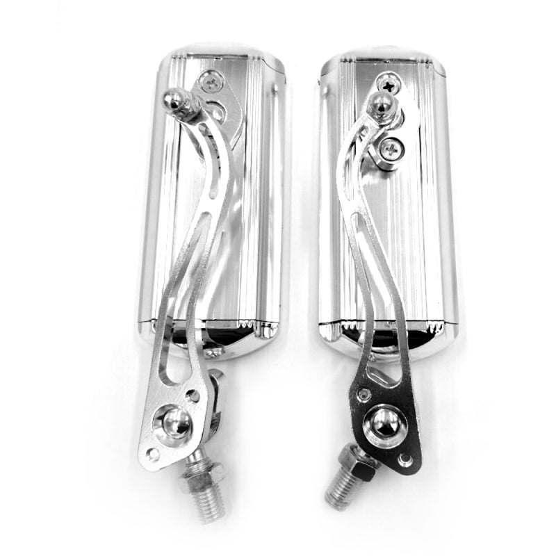 Bike Rearview Mirrors: Durable Aluminum Frame, Chrome Plated, 125mm*45mm Compact Size - Lightweight 350g, Anti-Corrosion Sleek Finish Handlebar Mirrors for Road Mountain Bike Cycling Enthusiasts - Image 1