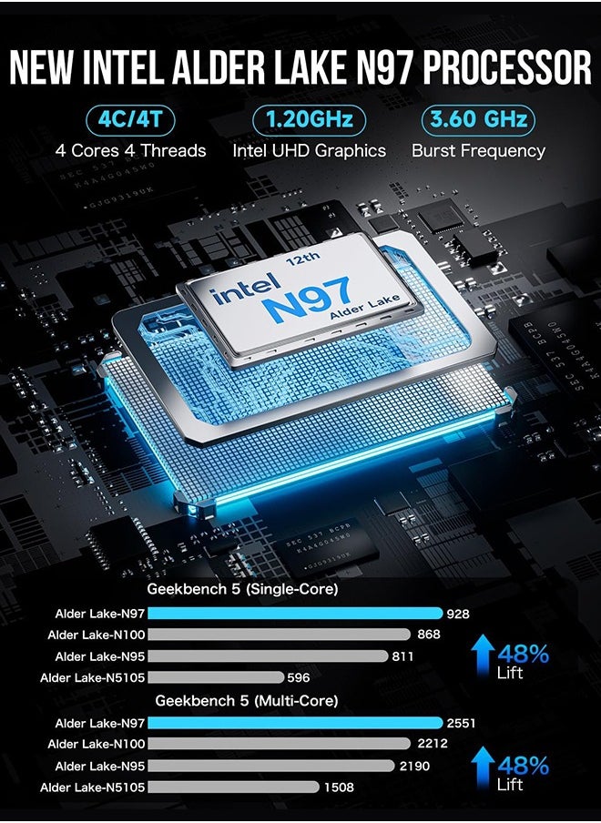 gmktec ميني كمبيوتر N97 ويندوز 11 برو كمبيوتر سطح المكتب ، إنتل N97 ( أعلى 3.60ghz ) 12GB DDR5 + 256GB فرقة , مناسبة لأنّ عمل , مدرسة , مكتب , Nucbox G5 12 + 256 - pzsku/Z265B7C6653636499C116Z/45/_/1731999030/7e3a37e8-b890-421a-9736-8402cf2e01d4